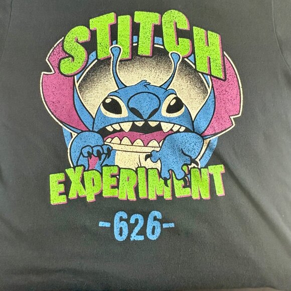 Vintage Style Disney Lilo & Stitch Experiment 626 Graphic T-Shirt Black Size M - Picture 6 of 9